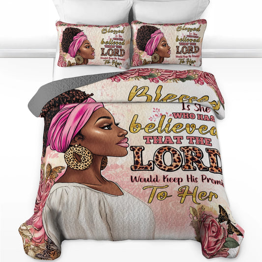 Shineful All Season Quilt 3-Piece Set - Black Women's Ballad