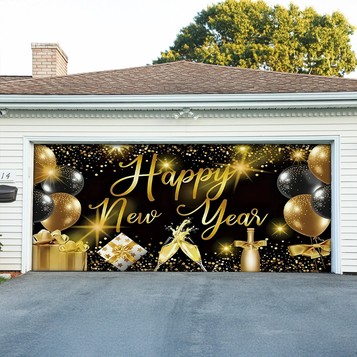 Shineful Garage Door Banner Decoration New Year Luxe Celebration