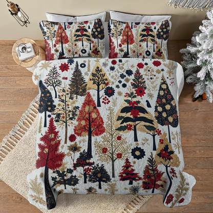 Shineful All Season Quilt 3-Piece Set Sweet Christmas Tree