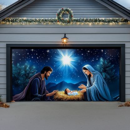 Shineful Garage Door Banner Decoration - Divine Birth