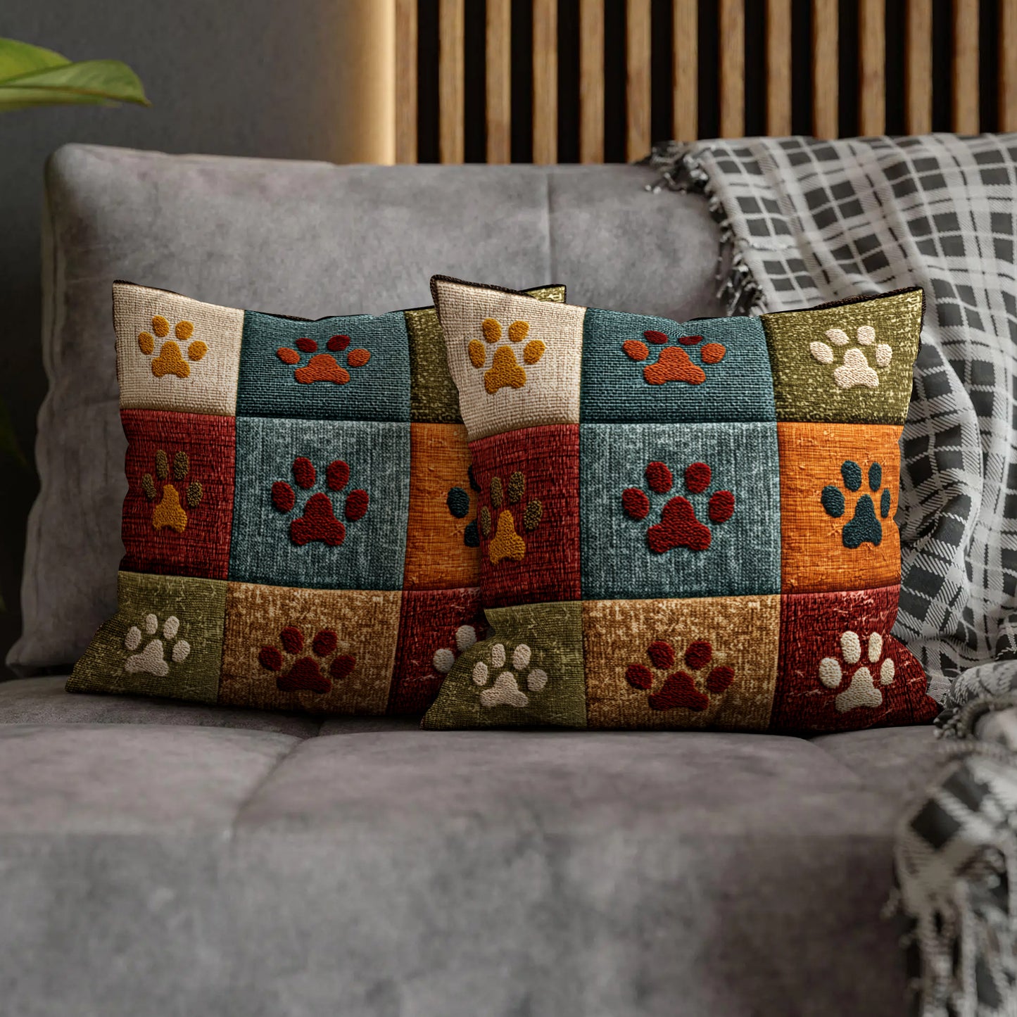 Shineful 2D Print Cushion Cover, Pillowcase, Pillows Covers Paw Love Quilt