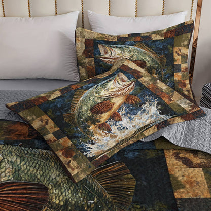 Shineful All Season Quilt 3-Piece Set Majesty Largemouth Bass