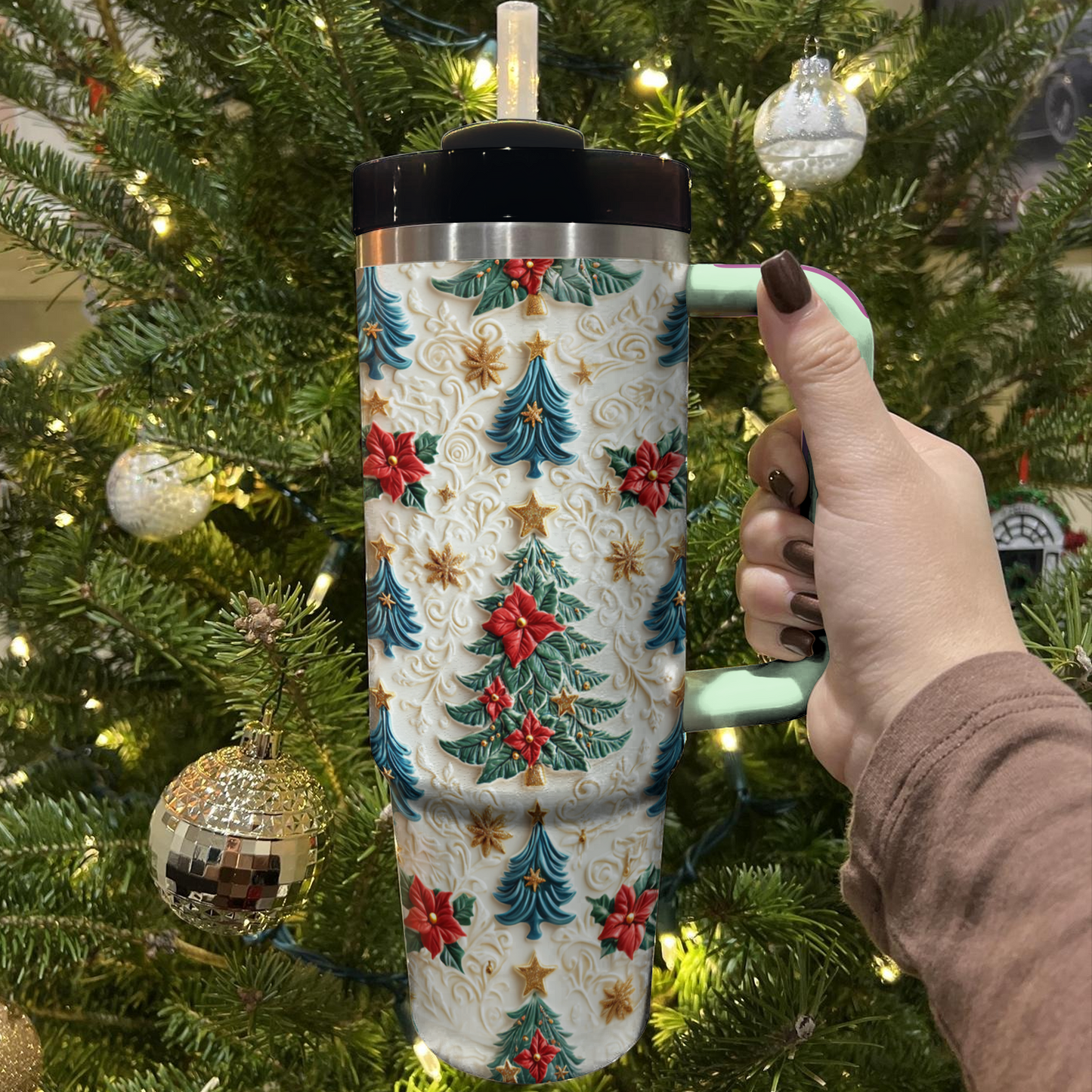 Shineful Glossy Tumbler Enchanted Evergreen Blooms
