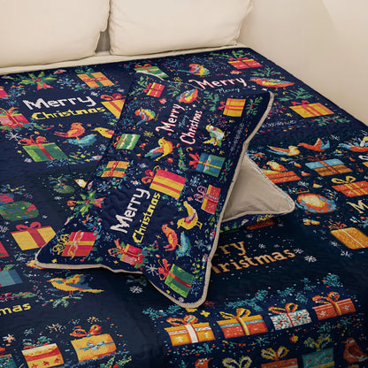 Shineful All Season Quilt 3-Piece Set Christmas Cheer Party