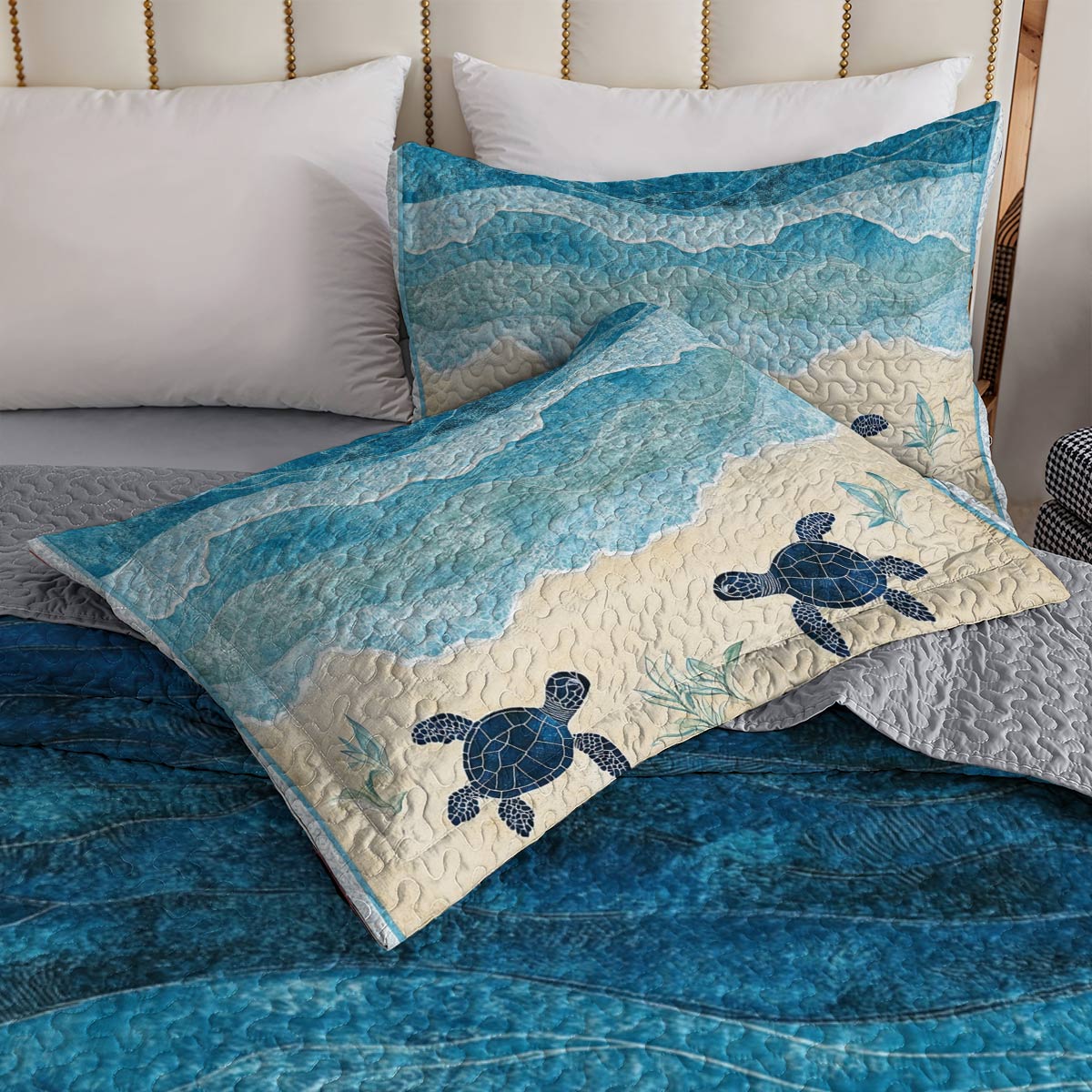 Shineful All Season Quilt 3-Piece Set Ocean Waves