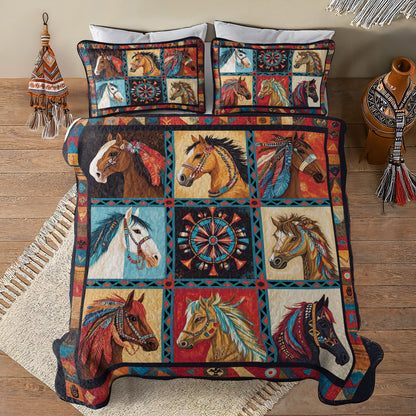 Shineful All Season Quilt 3-Piece Set Feather Journey
