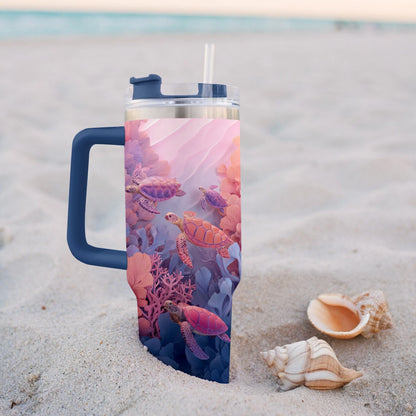 Shineful Tumbler Sea Turtles Coral Drift