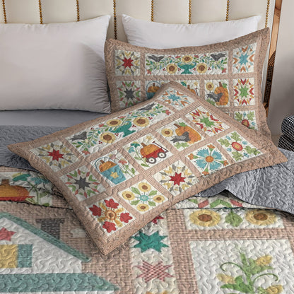 Shineful All Season Quilt 3-Piece Set Autumn Cottage Farm