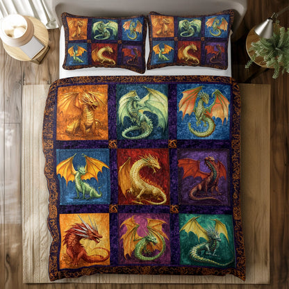 Shineful All Season Quilt 3-Piece Set - Legend of the Dragons