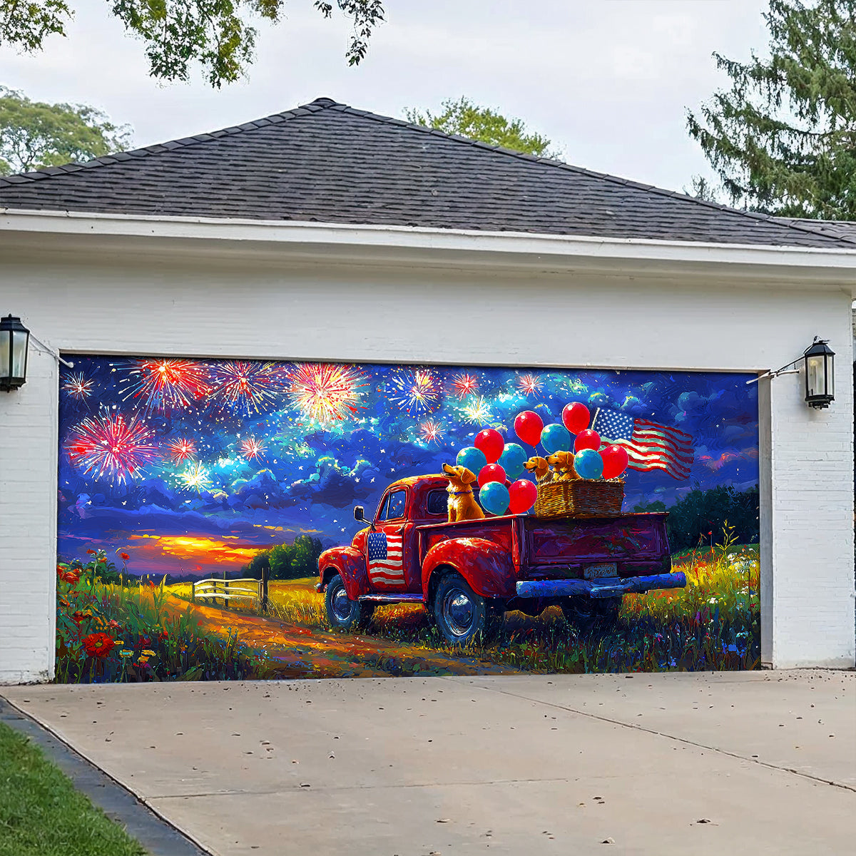 Shineful Garage Door Banner Decoration Ring In The New Year
