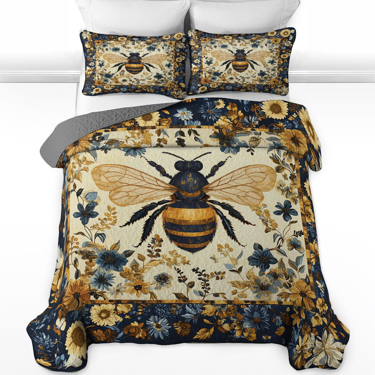 Shineful All Season Quilt 3-Piece Set Royal Bee Garden