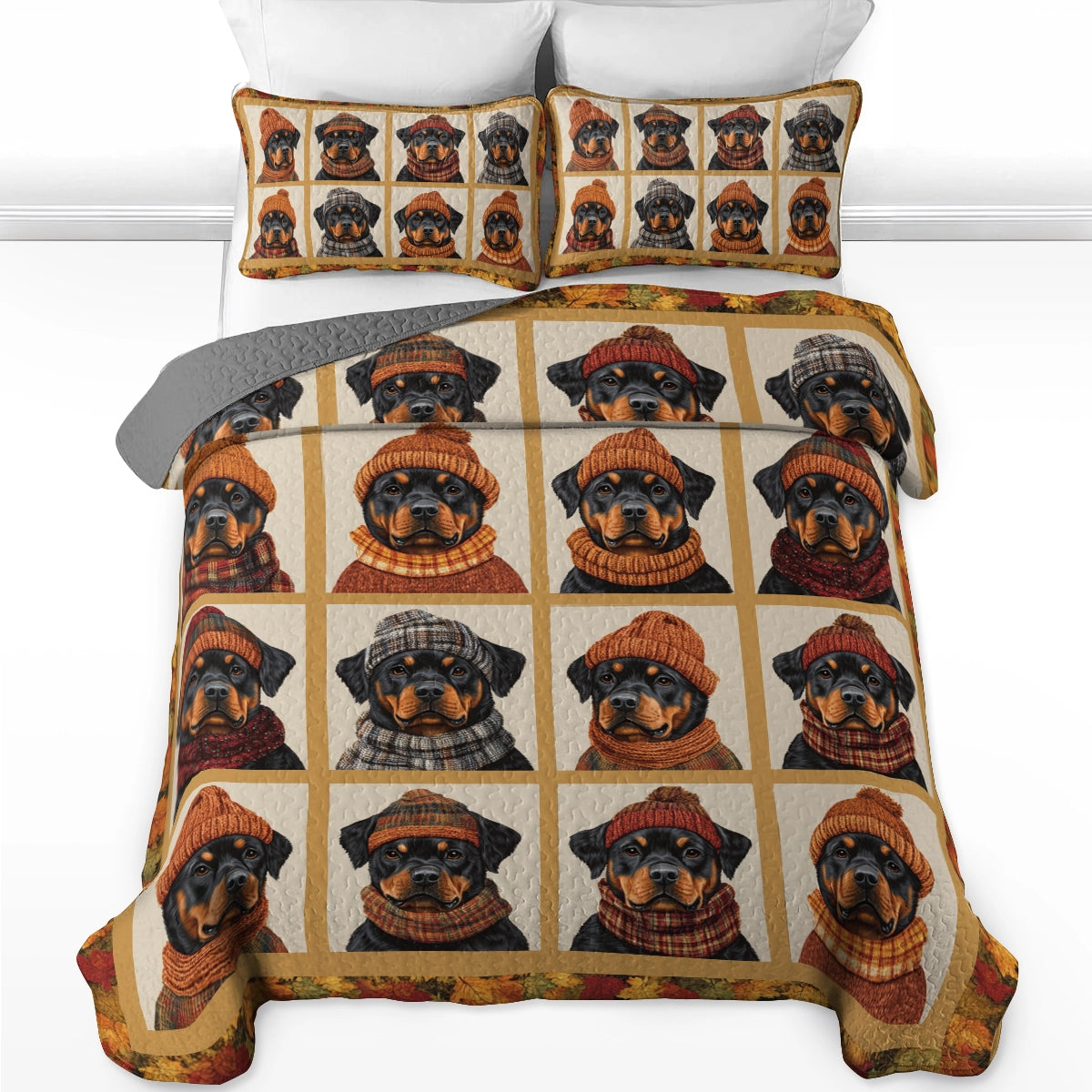 Shineful All Season Quilt 3-Piece Set - Rottie Fall Sweater