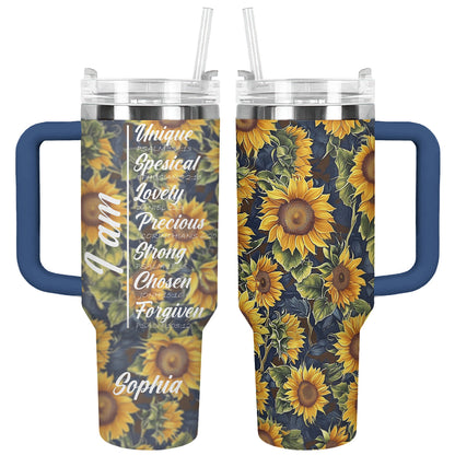 Shineful Personalized Tumbler Sunflower Affirmation