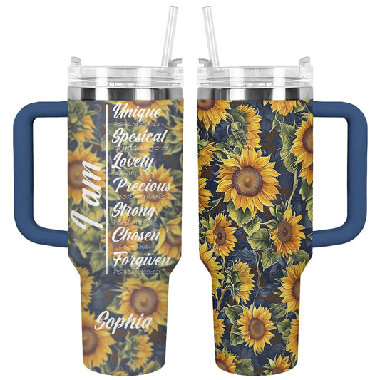 Shineful Personalized Tumbler Sunflower Affirmation