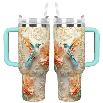 Shineful Tumbler Golden Bloom Hummingbird