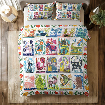Shineful All Season Quilt 3-Piece Set Folk Garden