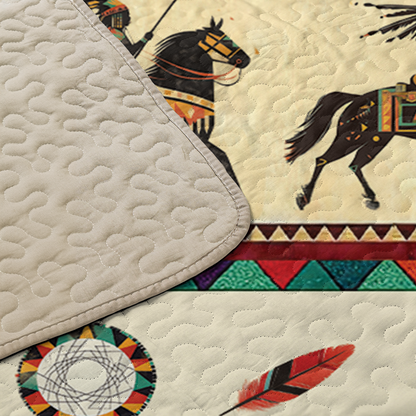 Shineful All Season Quilt 3-Piece Set Warrior Gallop Kokopelli