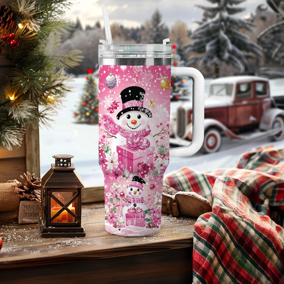 Shineful Tumbler Blushing Snowman Christmas