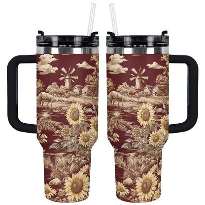 Shineful Tumbler Texas Sunflower - Heart of the Lone Star Fields