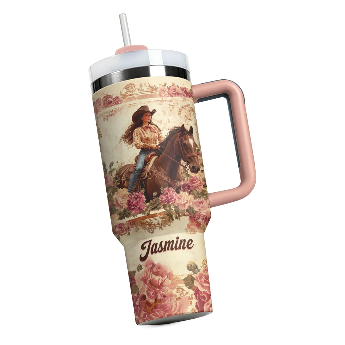 Shineful Tumbler Personalized Wild Rose Cowgirl