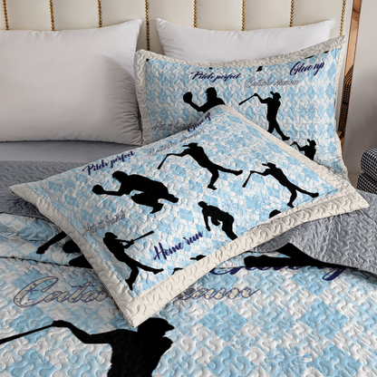 Shineful All Season Quilt 3-Piece Set - Baseball Dream Zone