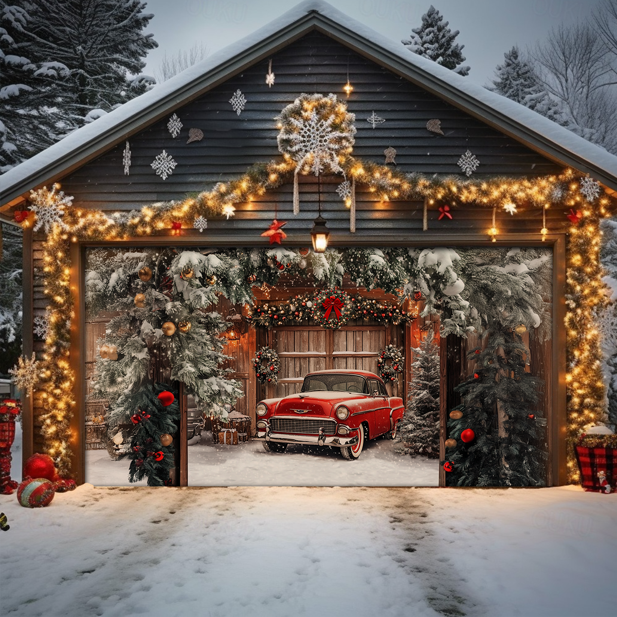 Shineful Garage Door Banner Decoration - Scarlet Drive
