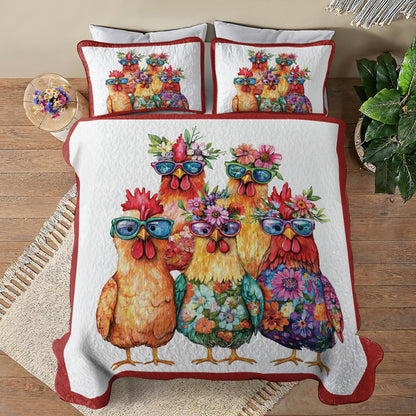 Shineful All Season Quilt 3-Piece Set Chicken Gang