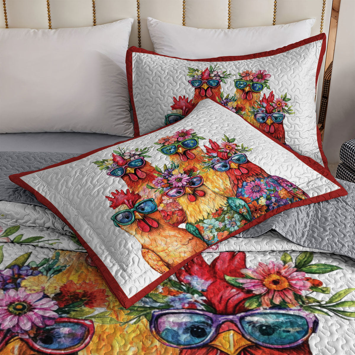 Shineful All Season Quilt 3-Piece Set Chicken Gang