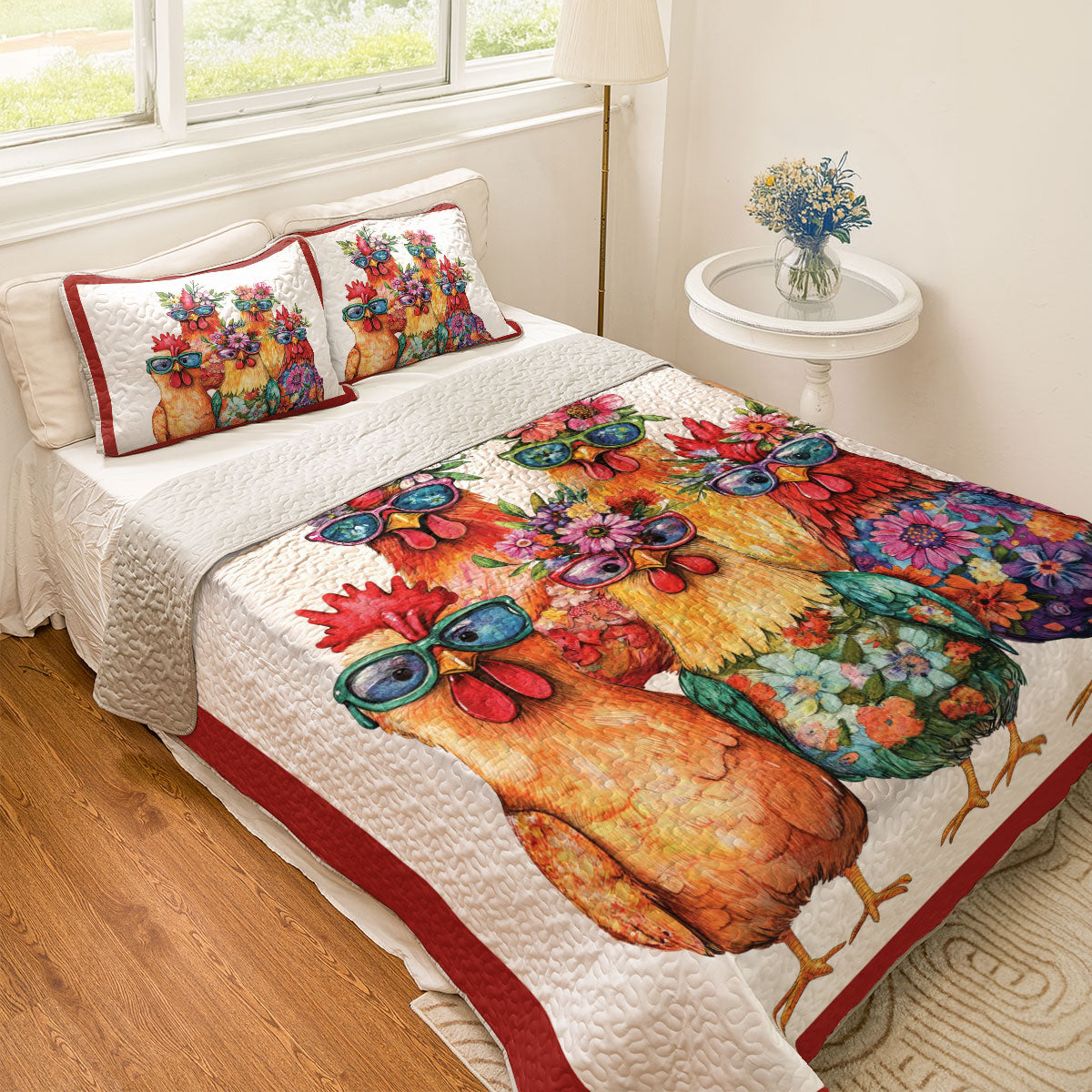 Shineful All Season Quilt 3-Piece Set Chicken Gang