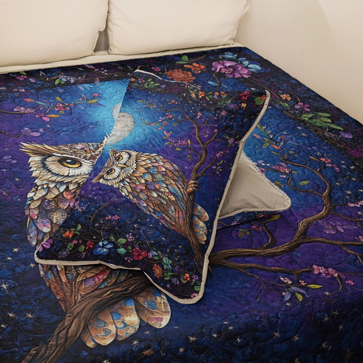 Shineful All Season Quilt 3-Piece Set Enchanted Night Owl
