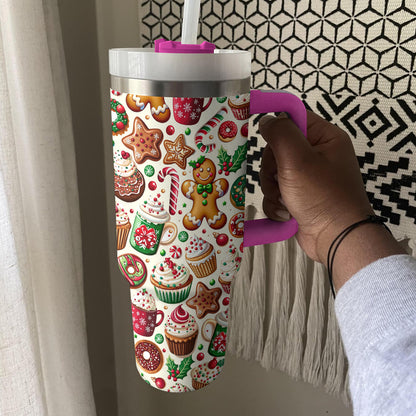 Shineful Tumbler Festive Christmas Gingerbread Pattern