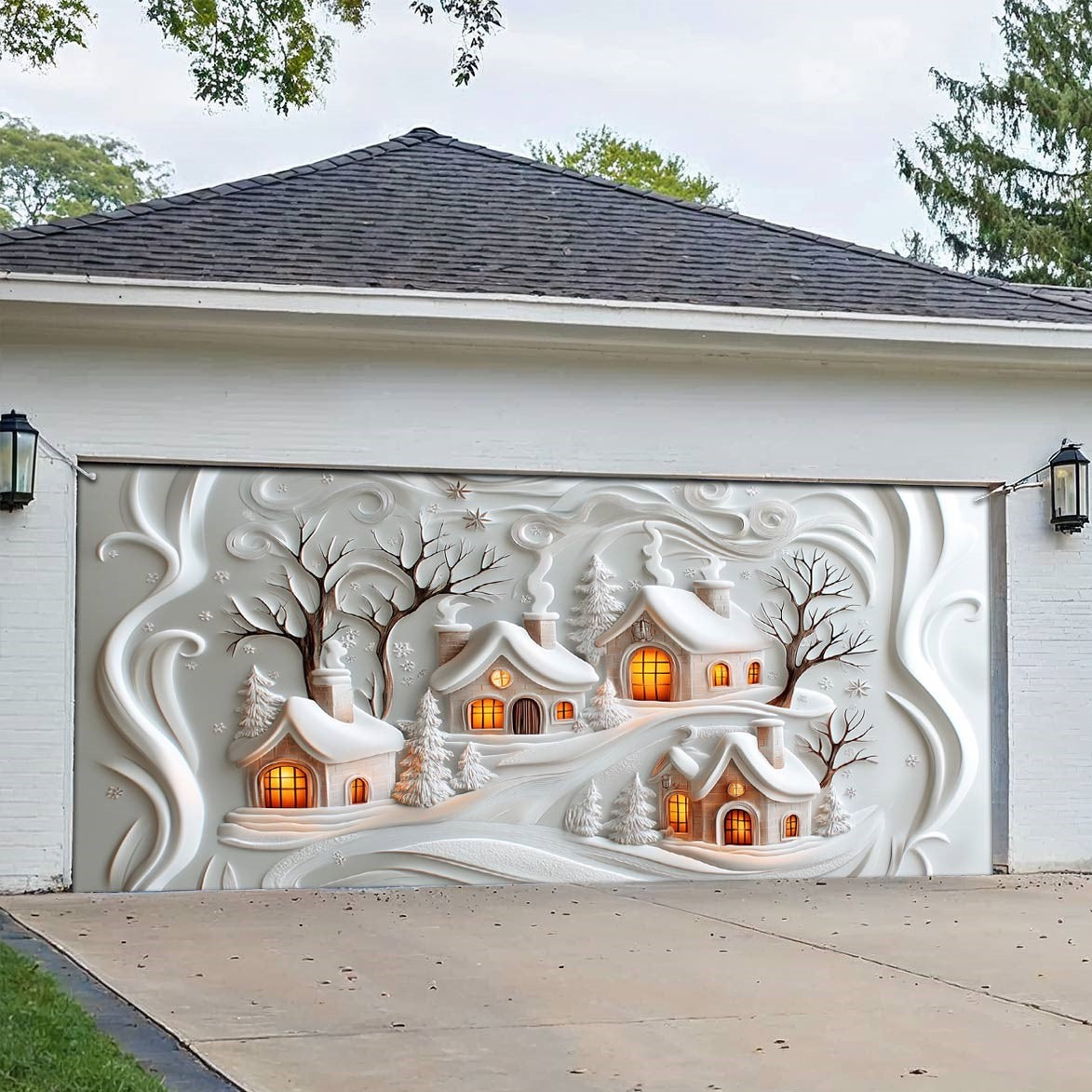 Shineful Garage Door Banner Decoration Holiday Haven
