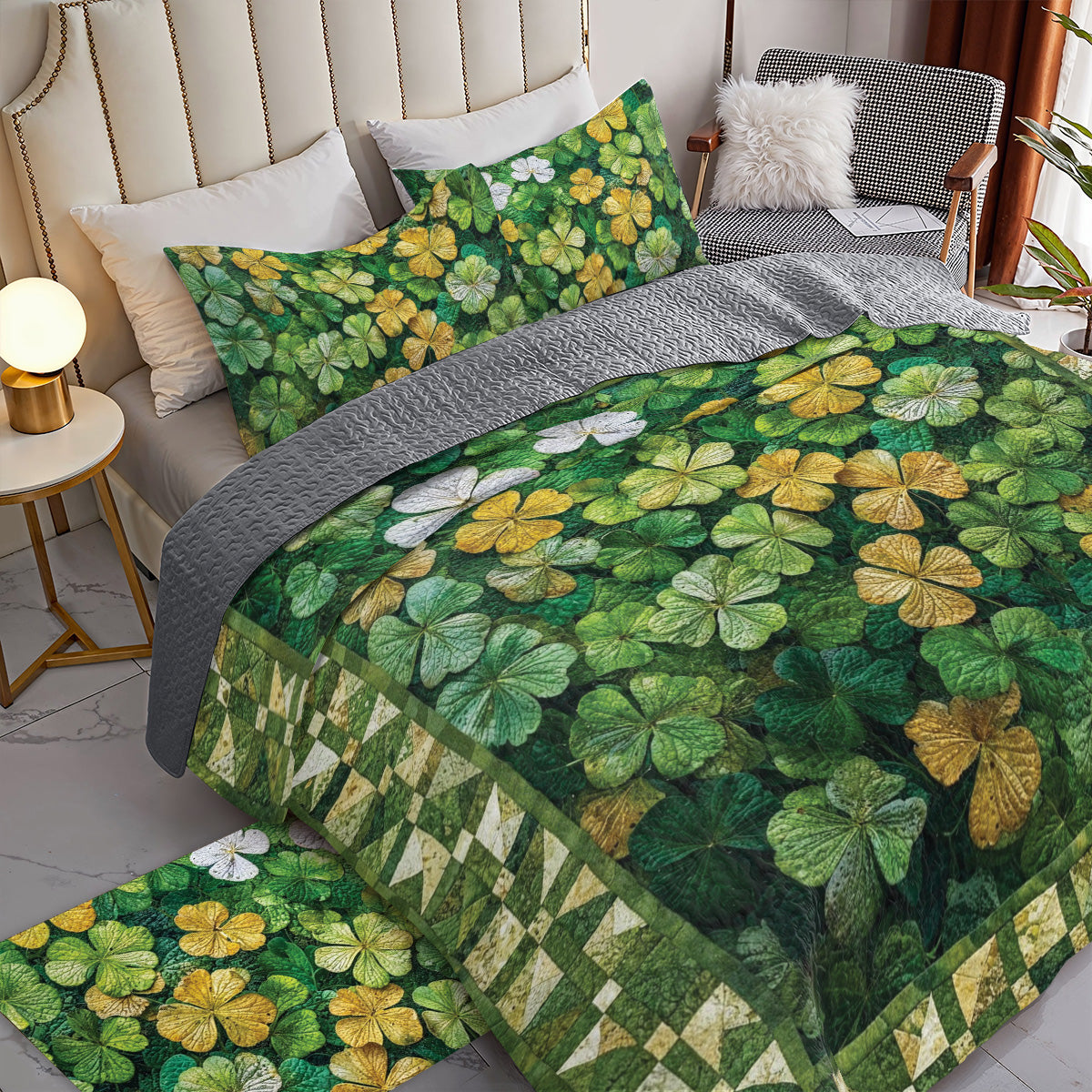Shineful All Season Quilt 3-Piece Set Field of Fortune