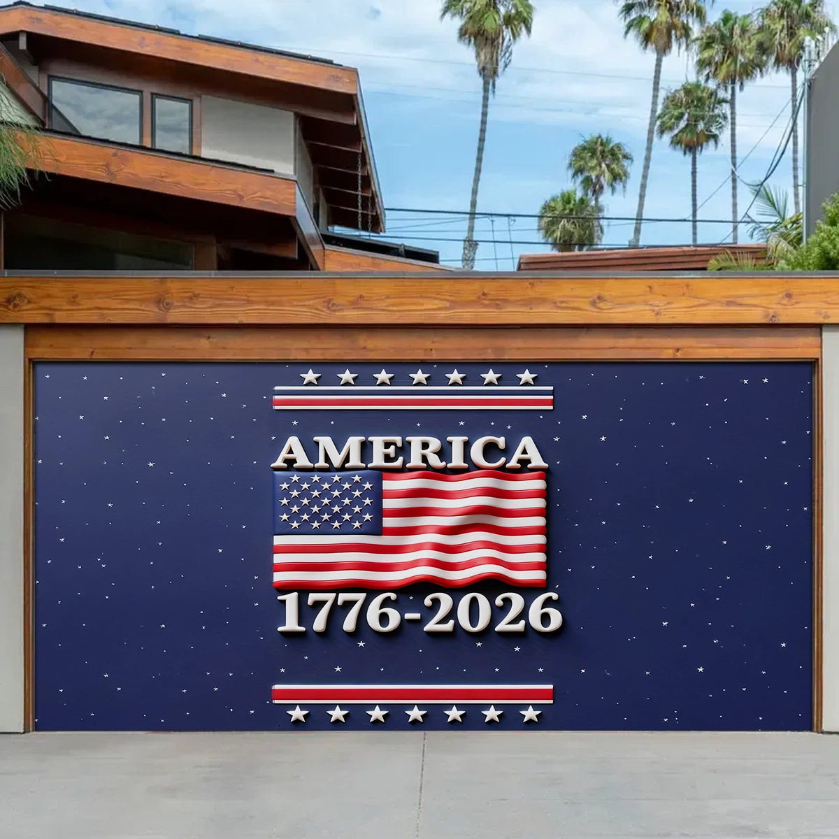 Shineful Garage Door Banner Decoration America Years of Legacy