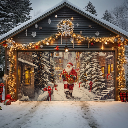 Shineful Garage Door Banner Decoration - Santa's Enchanted Arrival