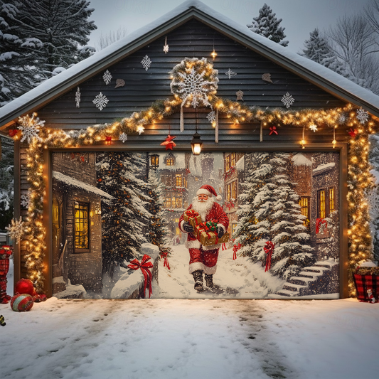 Shineful Garage Door Banner Decoration - Santa's Enchanted Arrival
