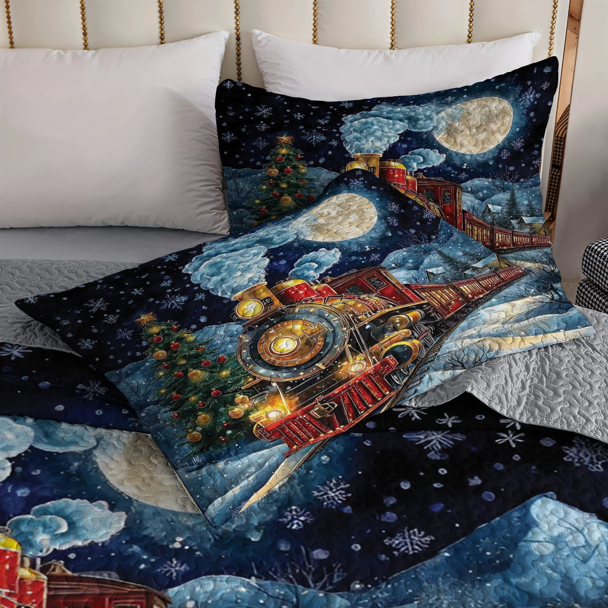 Shineful All Season Quilt 3-Piece Set Christmas Express Train