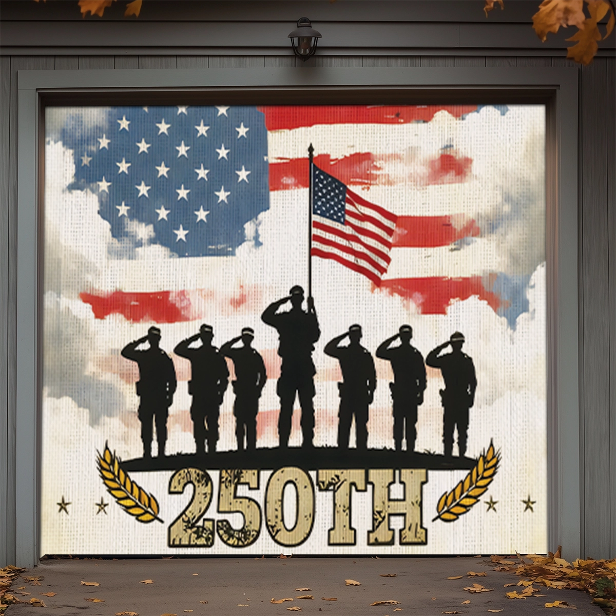 Shineful Garage Door Banner Decoration Salute to America