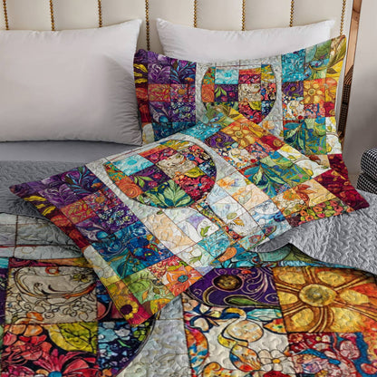 Shineful All Season Quilt 3-Piece Set Classical Wine glass