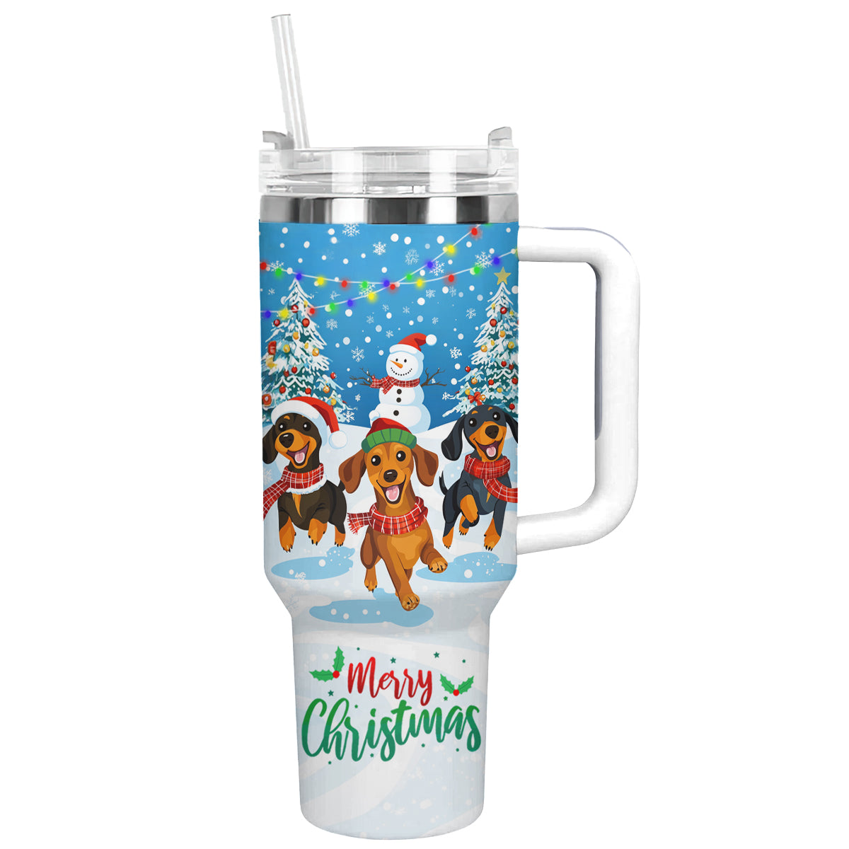 Shineful Tumbler Cheerful Christmas Dachshund