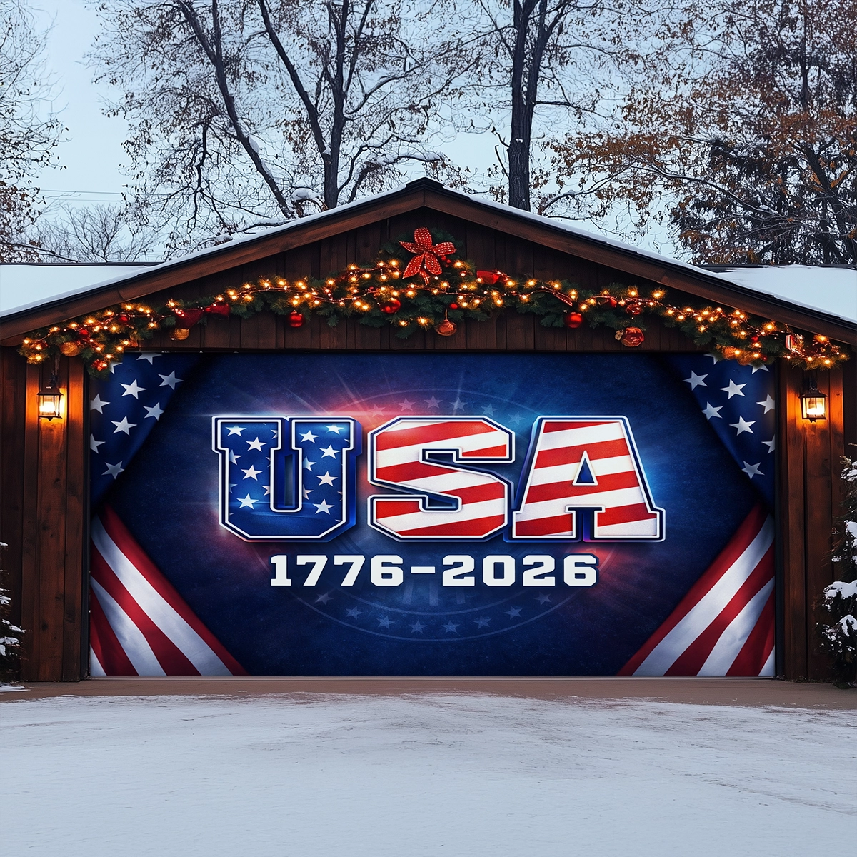 Shineful Garage Door Banner Decoration 250th Anniversary Legacy