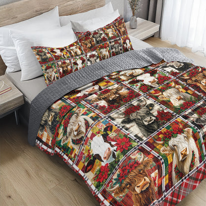 Shineful All Season Quilt 3-Piece Set - Mooey Christmas Quilt