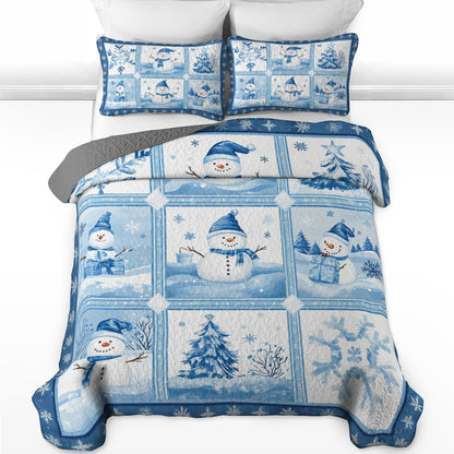 Shineful All Season Quilt 3-Piece Set Snowy Friends Comfort