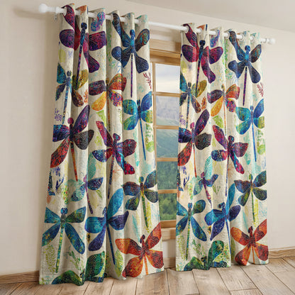 Shineful Quilted Curtain Dragonfly Mosaic