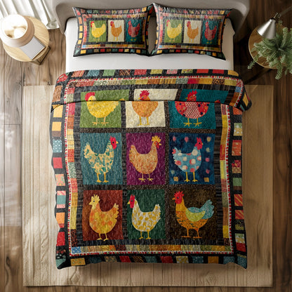 Shineful All Season Quilt 3-Piece Set - Farm Fresh Chicken