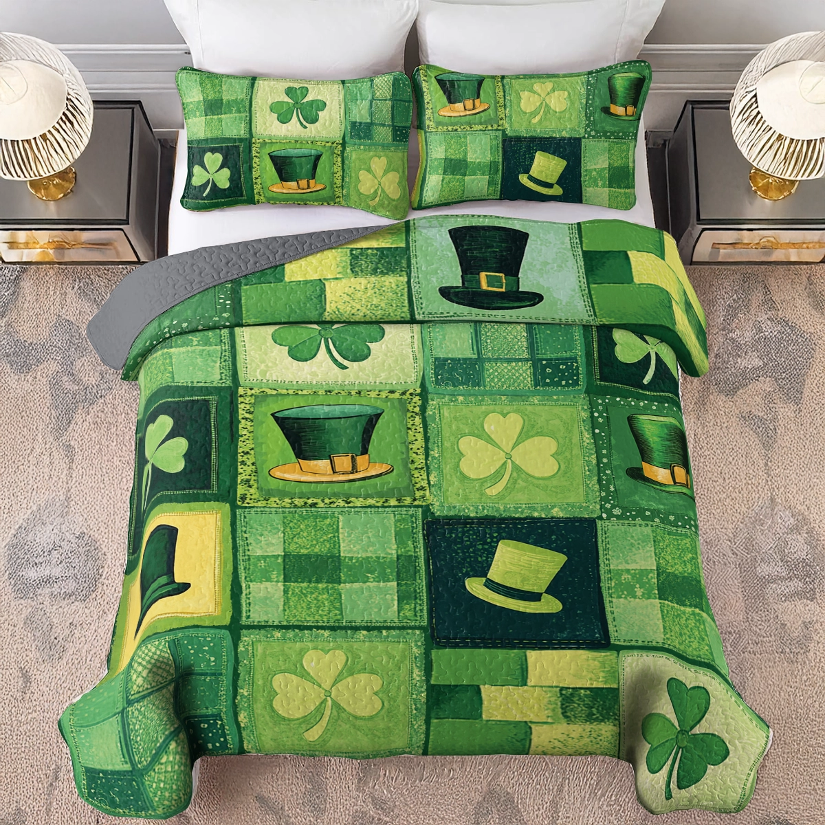 Shineful All Season Quilt 3-Piece Set - St. Paddy's Patchwork
