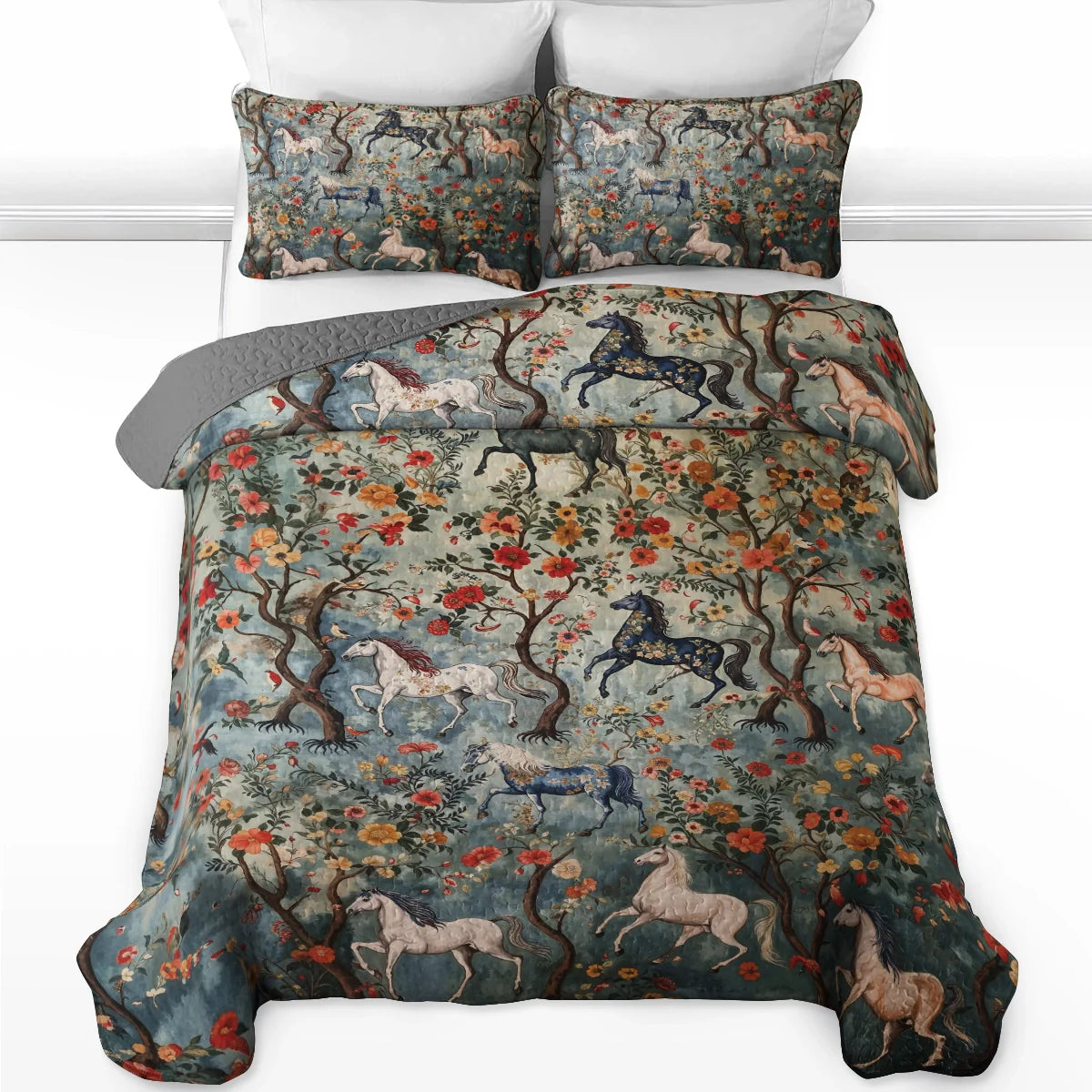 Shineful Quilt 3-Piece Set Mystical Steeds