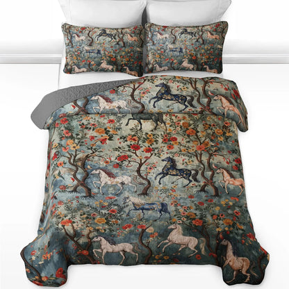 Shineful Quilt 3-Piece Set Mystical Steeds