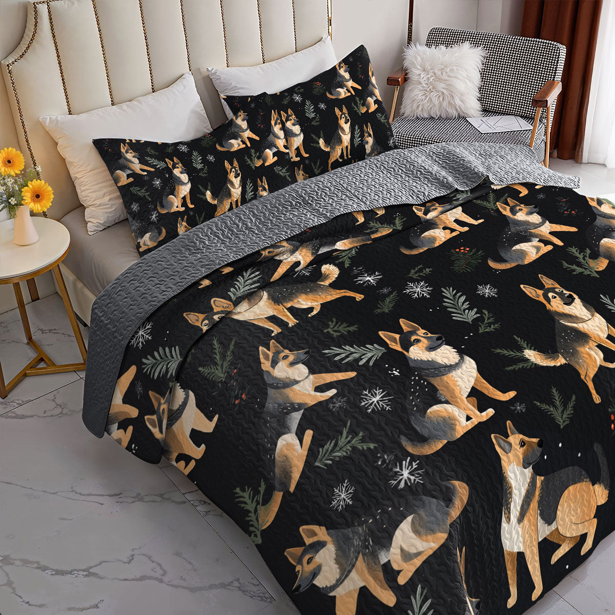 Shineful All Season Quilt 3-Piece Set German Shepherd Strong