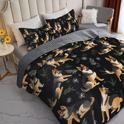 Shineful All Season Quilt 3-Piece Set German Shepherd Strong